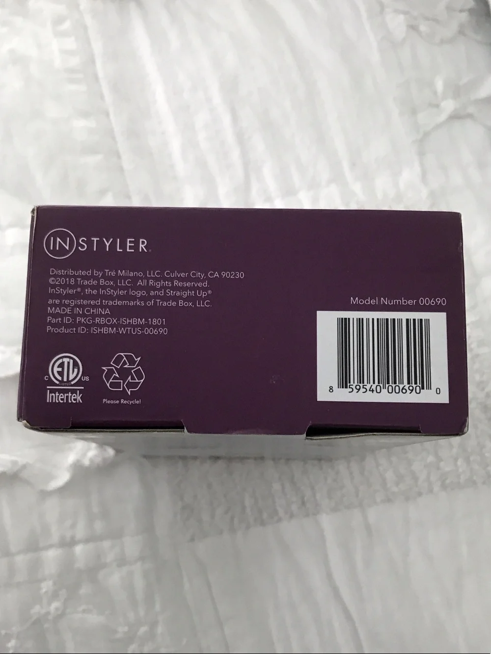 InStyler Straight Up Mini Ceramic Straightening Brush - White